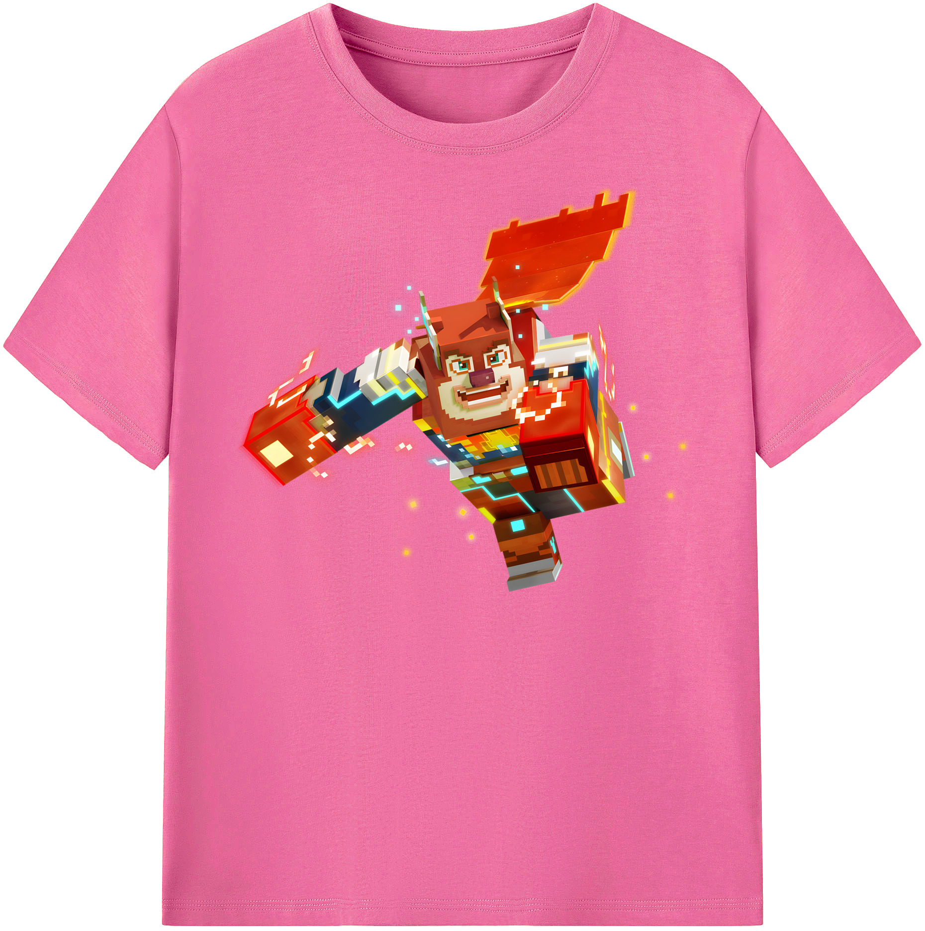 （画像用） マインクラフト ブロックの世界 Minecraft MC Block world レディースカジュアルプリントTシャツ（綿100％）